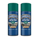 2X Hammerite Smooth Dark Green Spray Paint 400ml Spray Paint